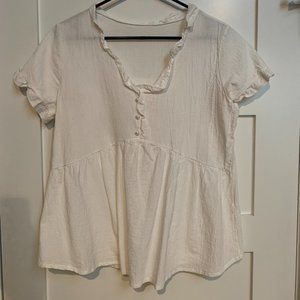 White Flowy Summer Top